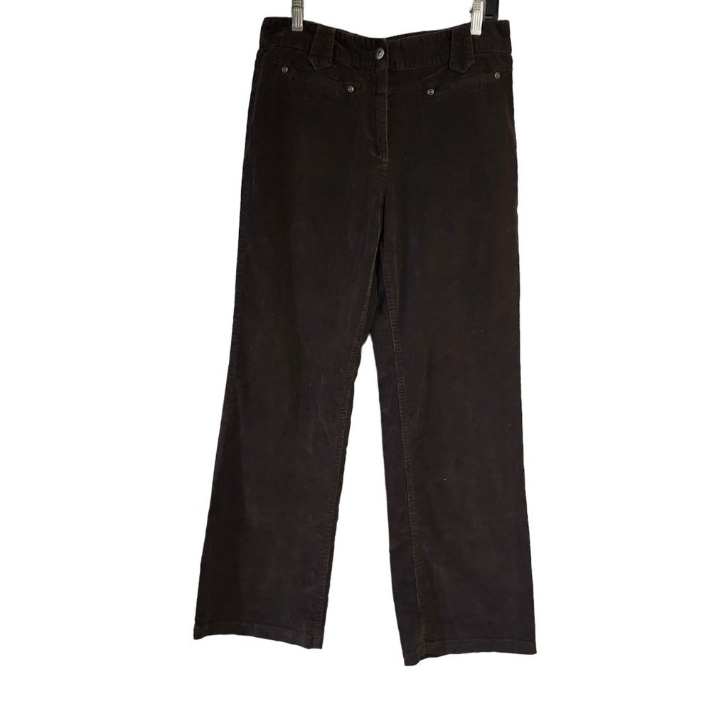 Dressbarn Dark Brown Corduroy Pants Womens Size 6 Chinos 4 Pocket Boot Cut